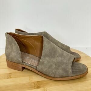 Mi iM Sandal Flat Shoes Cut Out Asymmetrical Leather D'Orsay Open Toe Size 6